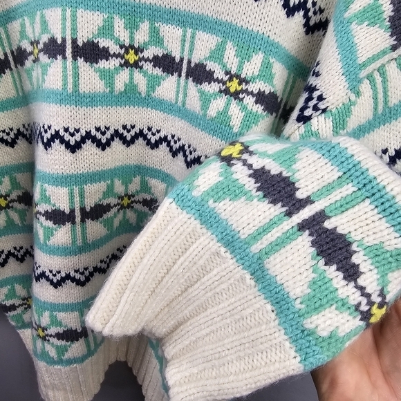 AMERICAN EAGLE‎ Vintage Oversized Knit Chunky Funnel Neck Sweater Women Sz M - Picture 6 of 12